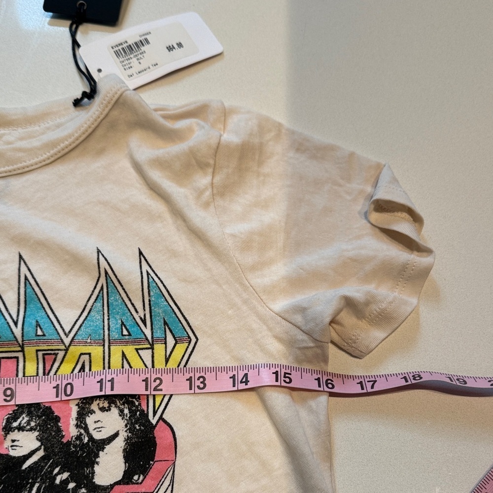 🆕 Chaser |Evereve| Def Leppard World Tour ‘87 Graphic Band Tee, Cream, Size S - Picture 11 of 12
